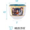 Silver Buffalo Harry Potter Icons Ceramic Ramen Noodle Rice Bowl with Chopsticks, Microwave Safe, 20 Ounces(Harry Potter Anime)