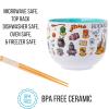 Silver Buffalo Harry Potter Icons Ceramic Ramen Noodle Rice Bowl with Chopsticks, Microwave Safe, 20 Ounces(Harry Potter Hogwarts Icons)