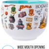 Silver Buffalo Harry Potter Icons Ceramic Ramen Noodle Rice Bowl with Chopsticks, Microwave Safe, 20 Ounces(Harry Potter Hogwarts Icons)