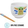 Silver Buffalo Harry Potter Icons Ceramic Ramen Noodle Rice Bowl with Chopsticks, Microwave Safe, 20 Ounces(Mandalorian Baby Yoda Grogu)