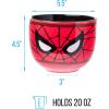 Silver Buffalo Harry Potter Icons Ceramic Ramen Noodle Rice Bowl with Chopsticks, Microwave Safe, 20 Ounces(Spider-Man Face Closeup)