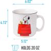 Silver Buffalo Peanuts Snoopy and Woodstock Get Cozy Ceramic Camper Mug, 20 Ounces(Snoopy and Woodstock Get Cozy)