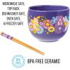 Silver Buffalo Pokemon Pokeball Ceramic Ramen Noodle Bowl with Chopsticks, Microwave Safe, 20 Ounces(Care Bears Groovy Flower Power)