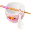 Silver Buffalo Pokemon Pokeball Ceramic Ramen Noodle Bowl with Chopsticks, Microwave Safe, 20 Ounces(Care Bears Spring Floral Spoon)