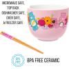 Silver Buffalo Pokemon Pokeball Ceramic Ramen Noodle Bowl with Chopsticks, Microwave Safe, 20 Ounces(Care Bears Spring Floral Spoon)