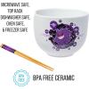 Silver Buffalo Pokemon Pokeball Ceramic Ramen Noodle Bowl with Chopsticks, Microwave Safe, 20 Ounces(Pokemon Gengar)