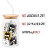 Silver Buffalo Sanrio Hello Kitty and Friends Cinnamoroll Polaroids Glass Jar Tumbler with Bamboo Lid and Glass Straw, 16 Ounces(Badtz-Maru Polaroids)