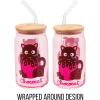 Silver Buffalo Sanrio Hello Kitty and Friends Cinnamoroll Polaroids Glass Jar Tumbler with Bamboo Lid and Glass Straw, 16 Ounces(Chococat Chocolate)