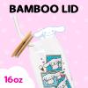 Silver Buffalo Sanrio Hello Kitty and Friends Cinnamoroll Polaroids Glass Jar Tumbler with Bamboo Lid and Glass Straw, 16 Ounces(Cinnamoroll Polaroids)