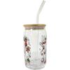 Silver Buffalo Sanrio Hello Kitty and Friends Cinnamoroll Polaroids Glass Jar Tumbler with Bamboo Lid and Glass Straw, 16 Ounces(Hello Kitty Christmas Sweets)