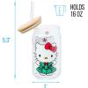 Silver Buffalo Sanrio Hello Kitty and Friends Cinnamoroll Polaroids Glass Jar Tumbler with Bamboo Lid and Glass Straw, 16 Ounces(Hello Kitty Christmas Tree Dress)