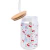 Silver Buffalo Sanrio Hello Kitty and Friends Cinnamoroll Polaroids Glass Jar Tumbler with Bamboo Lid and Glass Straw, 16 Ounces(Hello Kitty Iridescent Glitter (2 Pack))