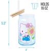 Silver Buffalo Sanrio Hello Kitty and Friends Cinnamoroll Polaroids Glass Jar Tumbler with Bamboo Lid and Glass Straw, 16 Ounces(Hello Kitty Spring Garden Flowers)