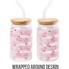 Silver Buffalo Sanrio Hello Kitty and Friends Cinnamoroll Polaroids Glass Jar Tumbler with Bamboo Lid and Glass Straw, 16 Ounces(Hello Kitty Strawberry Milk)