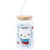 Silver Buffalo Sanrio Hello Kitty and Friends Cinnamoroll Polaroids Glass Jar Tumbler with Bamboo Lid and Glass Straw, 16 Ounces(Hello Kitty and Dear Daniel (2 Pack))