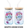 Silver Buffalo Sanrio Hello Kitty and Friends Cinnamoroll Polaroids Glass Jar Tumbler with Bamboo Lid and Glass Straw, 16 Ounces(Hello Kitty and Friends Floating Car)