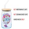 Silver Buffalo Sanrio Hello Kitty and Friends Cinnamoroll Polaroids Glass Jar Tumbler with Bamboo Lid and Glass Straw, 16 Ounces(Hello Kitty and Friends Floating Car)