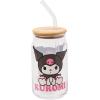 Silver Buffalo Sanrio Hello Kitty and Friends Cinnamoroll Polaroids Glass Jar Tumbler with Bamboo Lid and Glass Straw, 16 Ounces(Kuromi (2 Pack))