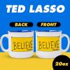 Silver Buffalo Ted Lasso Believe Ceramic Camper-Style Coffee Mug, 20 Ounces(Care Bears Hearts and Stars)
