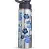 Silver Buffalo Disney Lilo and Stitch Double Walled Stainless Steel Water Bottle, 25 Ounces(25oz Lilo and Stitch Silver Tropical)