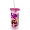 Silver Buffalo Disney Lilo and Stitch Tropical Pattern Plastic Tall Cold Cup with Lid and Straw, 20 Ounces(Bratz with Rhinestones Lid)