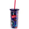 Silver Buffalo Disney Lilo and Stitch Tropical Pattern Plastic Tall Cold Cup with Lid and Straw, 20 Ounces(Peanuts Snoopy Space)