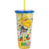 Silver Buffalo Disney Lilo and Stitch Tropical Pattern Plastic Tall Cold Cup with Lid and Straw, 20 Ounces(Rainbow Brite (Big))