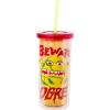 Silver Buffalo Disney Lilo and Stitch Tropical Pattern Plastic Tall Cold Cup with Lid and Straw, 20 Ounces(Shrek Beware Ogre)