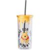 Silver Buffalo Disney Lilo and Stitch Tropical Pattern Plastic Tall Cold Cup with Lid and Straw, 20 Ounces(Winnie the Pooh)