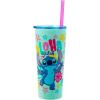 Silver Buffalo Disney Lilo and Stitch Tropical Sitting Stitch Double Walled Stainless Steel Water Bottle, 25 Ounces(22oz Aloha Stitch)