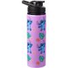 Silver Buffalo Disney Lilo and Stitch Tropical Sitting Stitch Double Walled Stainless Steel Water Bottle, 25 Ounces(25oz Lilo and Stitch Purple Tropical)