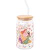 Silver Buffalo Disney Villains Featuring Scar, Maleficent, Ursula, Evil Queen, and Hades Chrome Glass Jar Tumbler with Bamboo Lid and Glass Straw, 16 Ounces(Disney Princess Rapnuzel  Ariel  and Tiana)