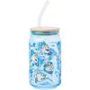 Silver Buffalo Disney Villains Featuring Scar, Maleficent, Ursula, Evil Queen, and Hades Chrome Glass Jar Tumbler with Bamboo Lid and Glass Straw, 16 Ounces(Beauty and the Beast Chip)