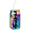 Silver Buffalo Disney Villains Featuring Scar, Maleficent, Ursula, Evil Queen, and Hades Chrome Glass Jar Tumbler with Bamboo Lid and Glass Straw, 16 Ounces(Disney Villains Chrome)