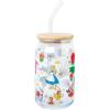 Silver Buffalo Disney Villains Featuring Scar, Maleficent, Ursula, Evil Queen, and Hades Chrome Glass Jar Tumbler with Bamboo Lid and Glass Straw, 16 Ounces(Alice in Wonderland Wild Flowers)