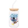 Silver Buffalo Disney Villains Featuring Scar, Maleficent, Ursula, Evil Queen, and Hades Chrome Glass Jar Tumbler with Bamboo Lid and Glass Straw, 16 Ounces(Lilo and Stitch Elvis)