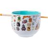 Silver Buffalo Harry Potter Icons Ceramic Ramen Noodle Rice Bowl with Chopsticks, Microwave Safe, 20 Ounces(Harry Potter Hogwarts Icons)