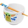 Silver Buffalo Harry Potter Icons Ceramic Ramen Noodle Rice Bowl with Chopsticks, Microwave Safe, 20 Ounces(Mandalorian Baby Yoda Grogu)