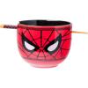 Silver Buffalo Harry Potter Icons Ceramic Ramen Noodle Rice Bowl with Chopsticks, Microwave Safe, 20 Ounces(Spider-Man Face Closeup)