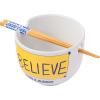 Silver Buffalo Harry Potter Icons Ceramic Ramen Noodle Rice Bowl with Chopsticks, Microwave Safe, 20 Ounces(Ted Lasso)