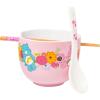 Silver Buffalo Pokemon Pokeball Ceramic Ramen Noodle Bowl with Chopsticks, Microwave Safe, 20 Ounces(Care Bears Spring Floral Spoon)