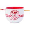 Silver Buffalo Pokemon Pokeball Ceramic Ramen Noodle Bowl with Chopsticks, Microwave Safe, 20 Ounces(Five Night at Freddy’s Fazbear Pizza)