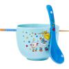Silver Buffalo Pokemon Pokeball Ceramic Ramen Noodle Bowl with Chopsticks, Microwave Safe, 20 Ounces(Rainbow Brite and Twink Spoon)