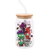 Silver Buffalo Sanrio Hello Kitty and Friends Cinnamoroll Polaroids Glass Jar Tumbler with Bamboo Lid and Glass Straw, 16 Ounces(Hello Kitty and Friends Halloween Costumes)