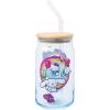 Silver Buffalo Sanrio Hello Kitty and Friends Cinnamoroll Polaroids Glass Jar Tumbler with Bamboo Lid and Glass Straw, 16 Ounces(Hello Kitty and Friends Floating Car)