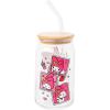 Silver Buffalo Sanrio Hello Kitty and Friends Cinnamoroll Polaroids Glass Jar Tumbler with Bamboo Lid and Glass Straw, 16 Ounces(My Melody Polaroids)