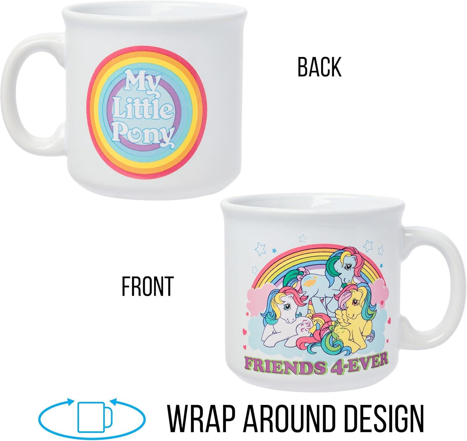 imageSilver Buffalo My Little Pony Friends 4Ever Forever Featuring Sunlight Windy and Skydancer Ceramic Camper Mug 20 Ounces