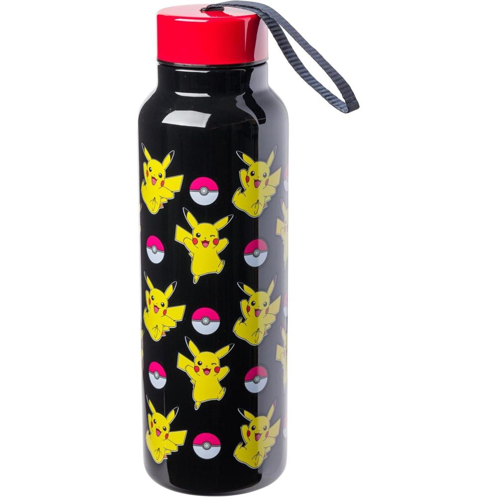 imageSilver Buffalo Beetlejuice Say it three times Stainless Steel Water Bottle with Strap Featuring Sandworm 27 OuncesPokemon Pikachu Jump