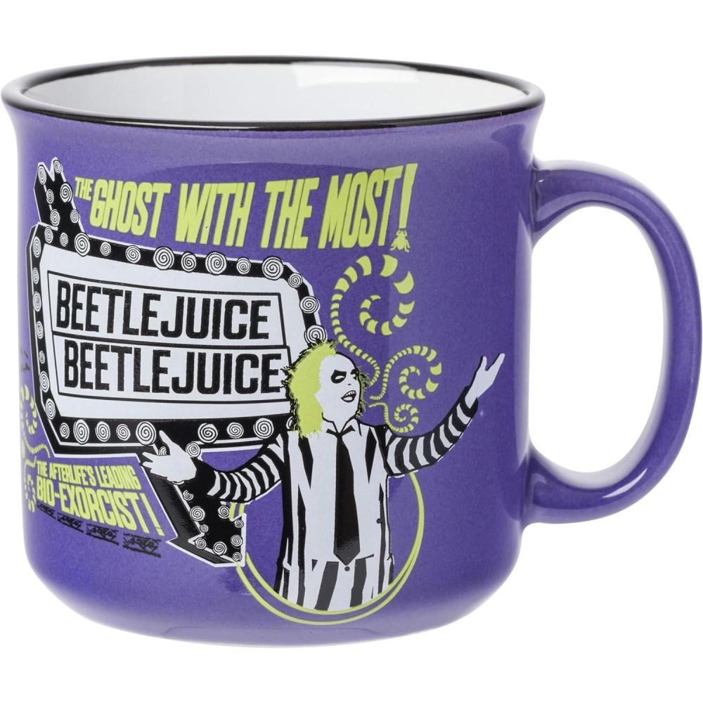 imageSilver Buffalo Beetlejuice the Ghost with the Most the Afterlifes Leading BioExorcist Ceramic Camper Mug 20 Ounces20oz Pack of 12