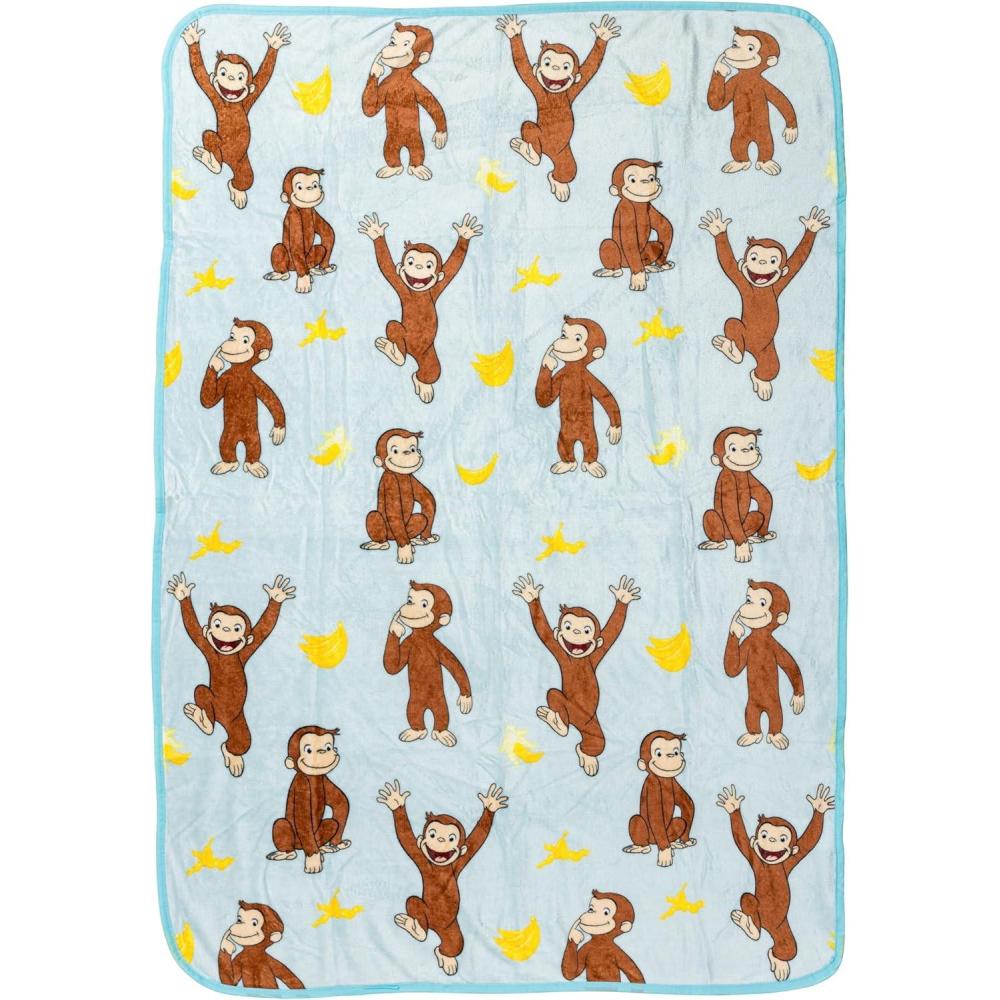 imageSilver Buffalo Care Bears Plush Fleece Throw Blanket 45quot x 60quot 250 GSMCurious George Bananas